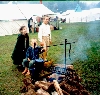 Tending the fire - Fort Fred - '99